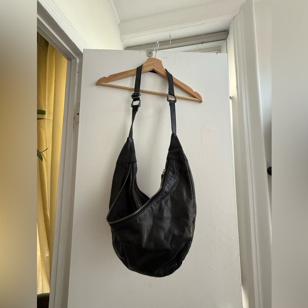 Free People Black vegan leather Crossbody Bag